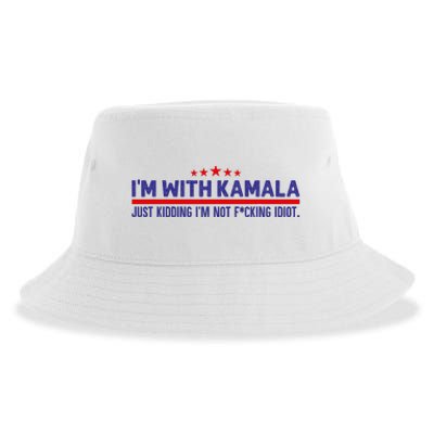 IM With Kamala Just Kidding Not Idiot Republicans For Trump Sustainable Bucket Hat