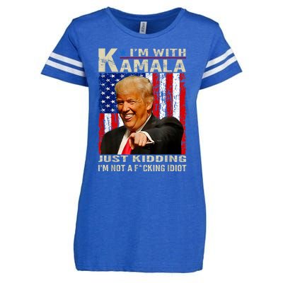 IM With Kamala Just Kidding IM Not A Fucking Idiot Enza Ladies Jersey Football T-Shirt