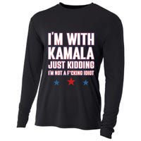 IM With Kamala Just Kidding Not Idiot Retro Election 2024 Cooling Performance Long Sleeve Crew