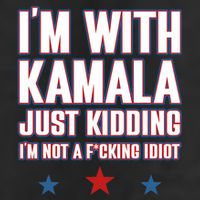 IM With Kamala Just Kidding Not Idiot Retro Election 2024 25L Jumbo Tote