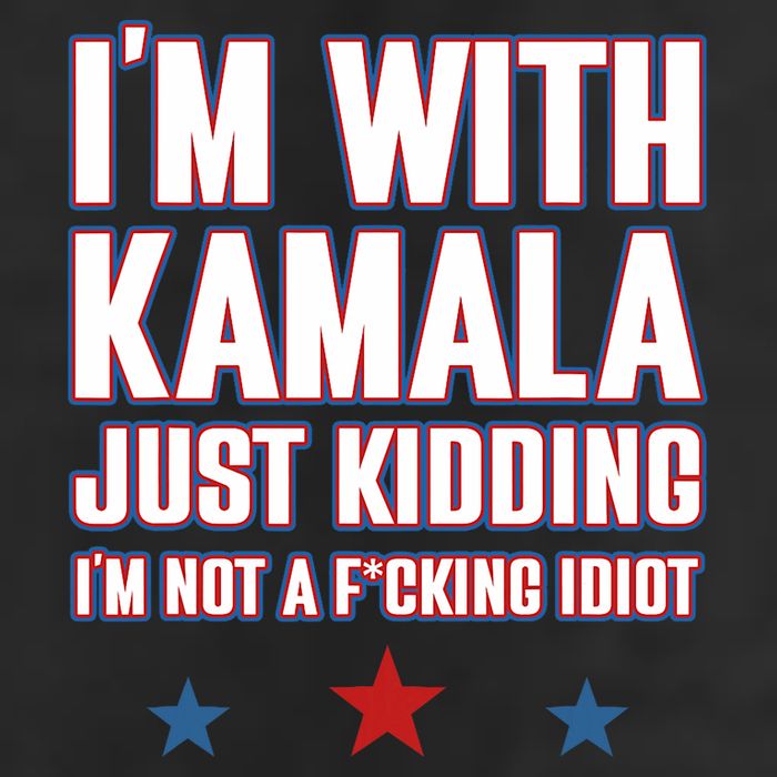 IM With Kamala Just Kidding Not Idiot Retro Election 2024 25L Jumbo Tote