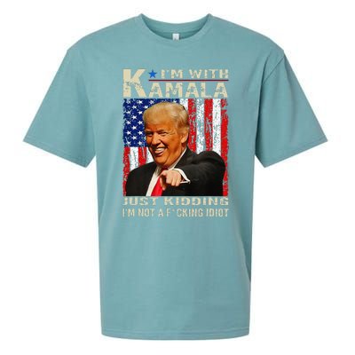 IM With Kamala Just Kidding IM Not A Fucking Idiot Gift Sueded Cloud Jersey T-Shirt