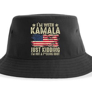 IM With Kamala Just Kidding Not Idiot Sustainable Bucket Hat