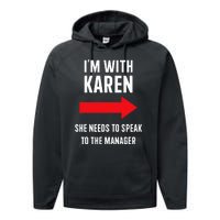 Im With Karen Speak To Manager Funny Costume Halloween Party Performance Fleece Hoodie