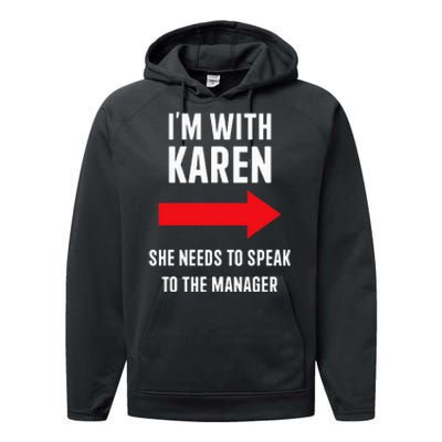 Im With Karen Speak To Manager Funny Costume Halloween Party Performance Fleece Hoodie