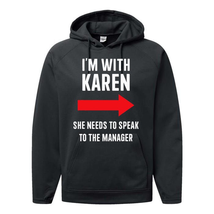 Im With Karen Speak To Manager Funny Costume Halloween Party Performance Fleece Hoodie