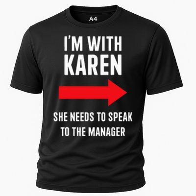 Im With Karen Speak To Manager Funny Costume Halloween Party Cooling Performance Crew T-Shirt