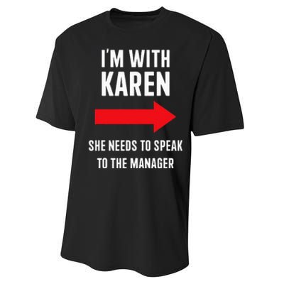 Im With Karen Speak To Manager Funny Costume Halloween Party Performance Sprint T-Shirt