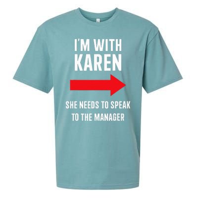 Im With Karen Speak To Manager Funny Costume Halloween Party Sueded Cloud Jersey T-Shirt