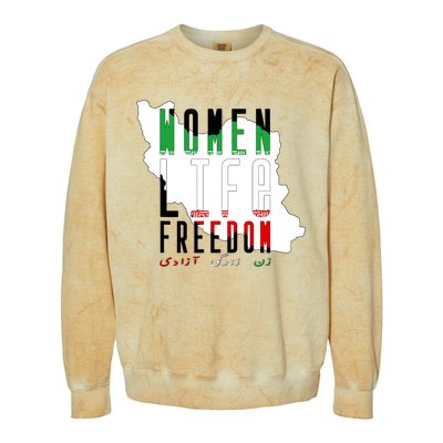 Iran Women Life Freedom Support Persian Women, Free Iran Colorblast Crewneck Sweatshirt