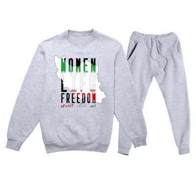 Iran Women Life Freedom Support Persian Women, Free Iran Premium Crewneck Sweatsuit Set