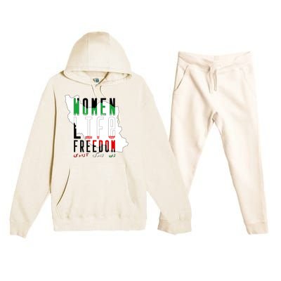 Iran Women Life Freedom Support Persian Women, Free Iran Premium Hooded Sweatsuit Set