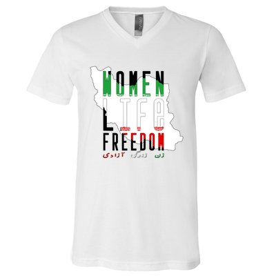 Iran Women Life Freedom Support Persian Women, Free Iran V-Neck T-Shirt