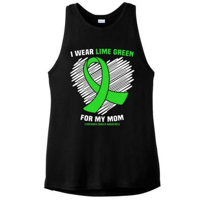 I Wear Lime Green For My Mom Lymphoma Cancer Awareness Ladies PosiCharge Tri-Blend Wicking Tank