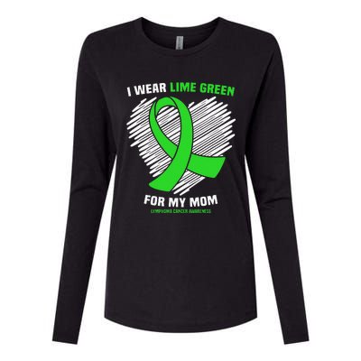 I Wear Lime Green For My Mom Lymphoma Cancer Awareness Womens Cotton Relaxed Long Sleeve T-Shirt