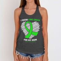 I Wear Lime Green For My Mom Lymphoma Cancer Awareness Women's Knotted Racerback Tank