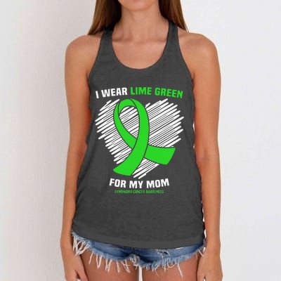 I Wear Lime Green For My Mom Lymphoma Cancer Awareness Women's Knotted Racerback Tank