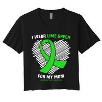 I Wear Lime Green For My Mom Lymphoma Cancer Awareness Women's Crop Top Tee