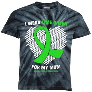 I Wear Lime Green For My Mom Lymphoma Cancer Awareness Kids Tie-Dye T-Shirt