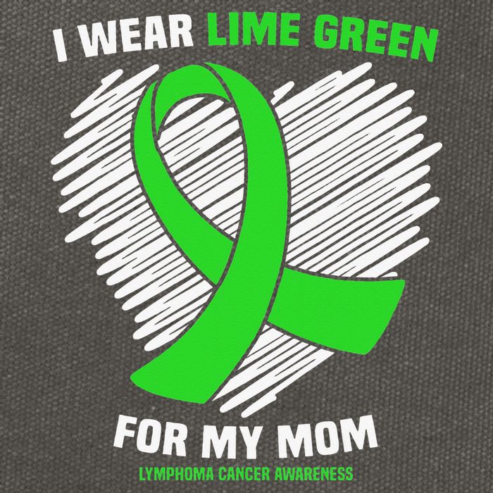 I Wear Lime Green For My Mom Lymphoma Cancer Awareness Cotton Canvas Backpack