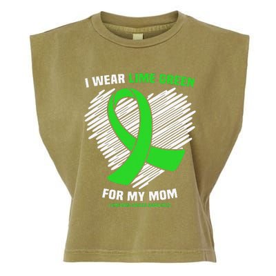 I Wear Lime Green For My Mom Lymphoma Cancer Awareness Garment-Dyed Women's Muscle Tee