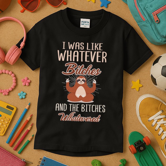 I Was Like Whatever Bitches And The Bitches Whatevered Sloth Kids T-Shirt