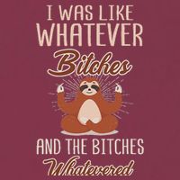 I Was Like Whatever Bitches And The Bitches Whatevered Sloth 16oz Travel Tumbler