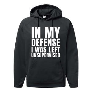 I Was Left Unsupervised White And Black Text Performance Fleece Hoodie