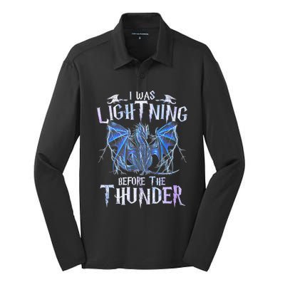 I Was Lightnings Before The Thunder Dragons Funny Dragon Lovers Gifts Silk Touch Performance Long Sleeve Polo