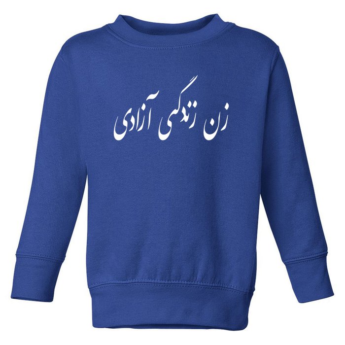 Iran Woman Life Freedom In Persian Zan Zindagi Azadi Toddler Sweatshirt