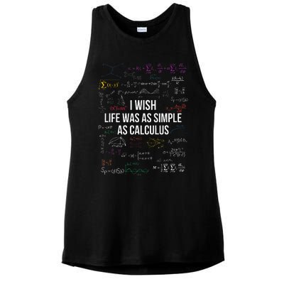 I Wish Life Was As Simple As Calculus Funny Math Lover Gift  Ladies PosiCharge Tri-Blend Wicking Tank