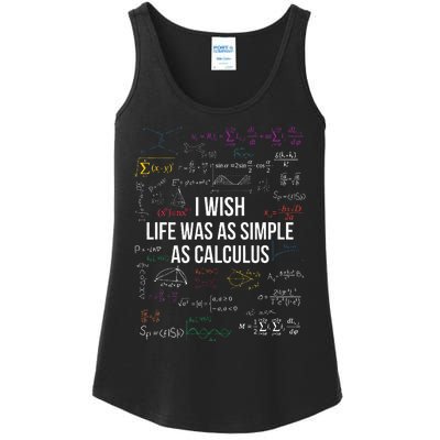 I Wish Life Was As Simple As Calculus Funny Math Lover Gift  Ladies Essential Tank