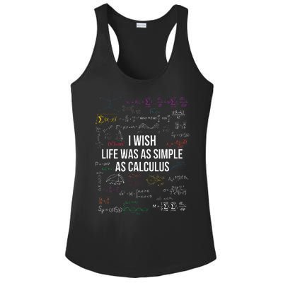 I Wish Life Was As Simple As Calculus Funny Math Lover Gift  Ladies PosiCharge Competitor Racerback Tank