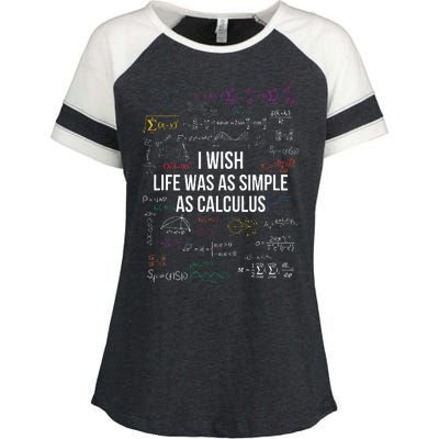 I Wish Life Was As Simple As Calculus Funny Math Lover Gift  Enza Ladies Jersey Colorblock Tee