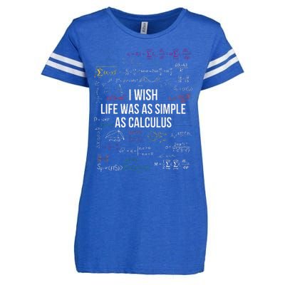 I Wish Life Was As Simple As Calculus Funny Math Lover Gift  Enza Ladies Jersey Football T-Shirt