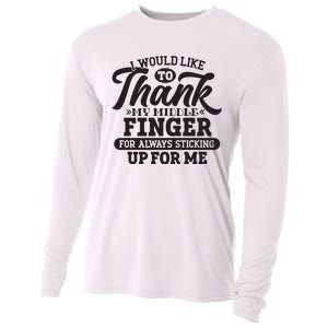 I Would Like To Thank My Middle Finger Cooling Performance Long Sleeve Crew