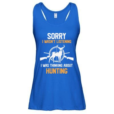 I Wasnt Listening I Was Thinking About Hunting Gift Ladies Essential Flowy Tank