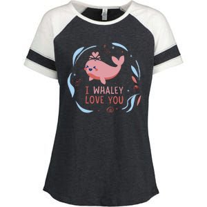 I Whaley Love You Whale Enza Ladies Jersey Colorblock Tee