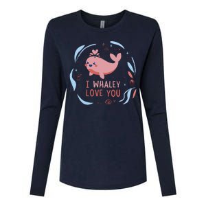 I Whaley Love You Whale Womens Cotton Relaxed Long Sleeve T-Shirt