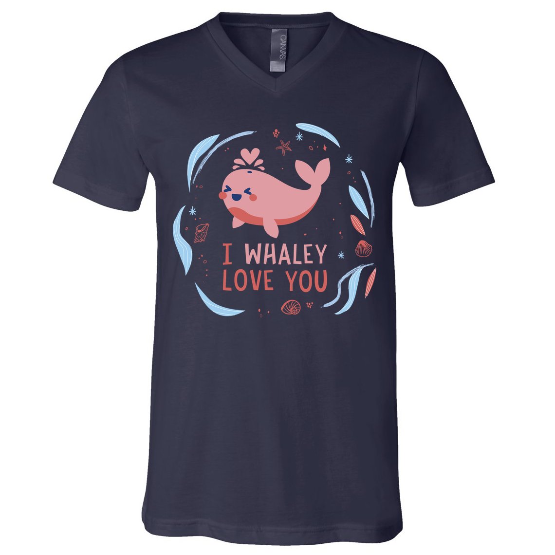 I Whaley Love You Whale V-Neck T-Shirt