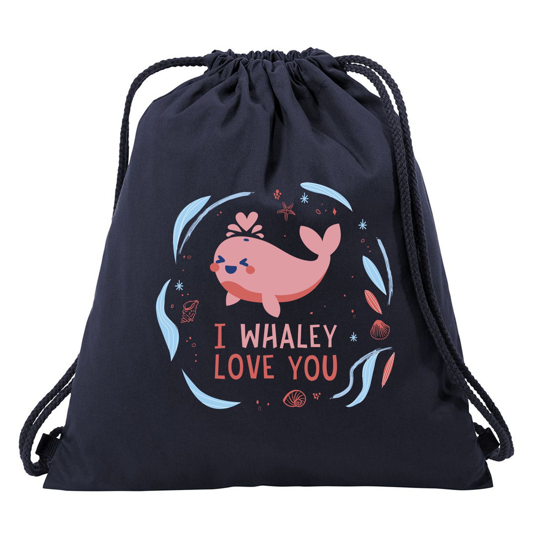 I Whaley Love You Whale Drawstring Bag