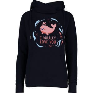 I Whaley Love You Whale Womens Funnel Neck Pullover Hood