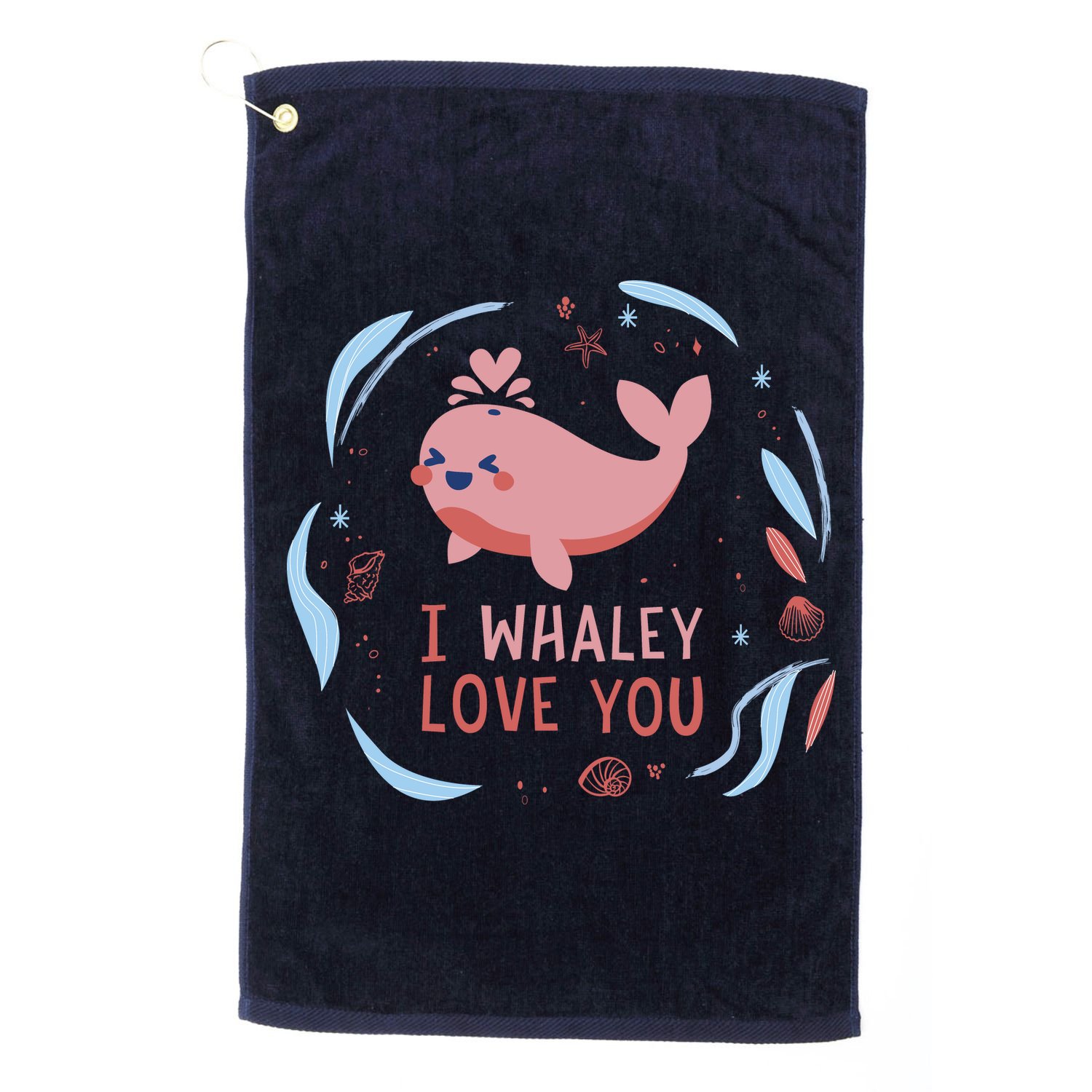 I Whaley Love You Whale Golf Towel
