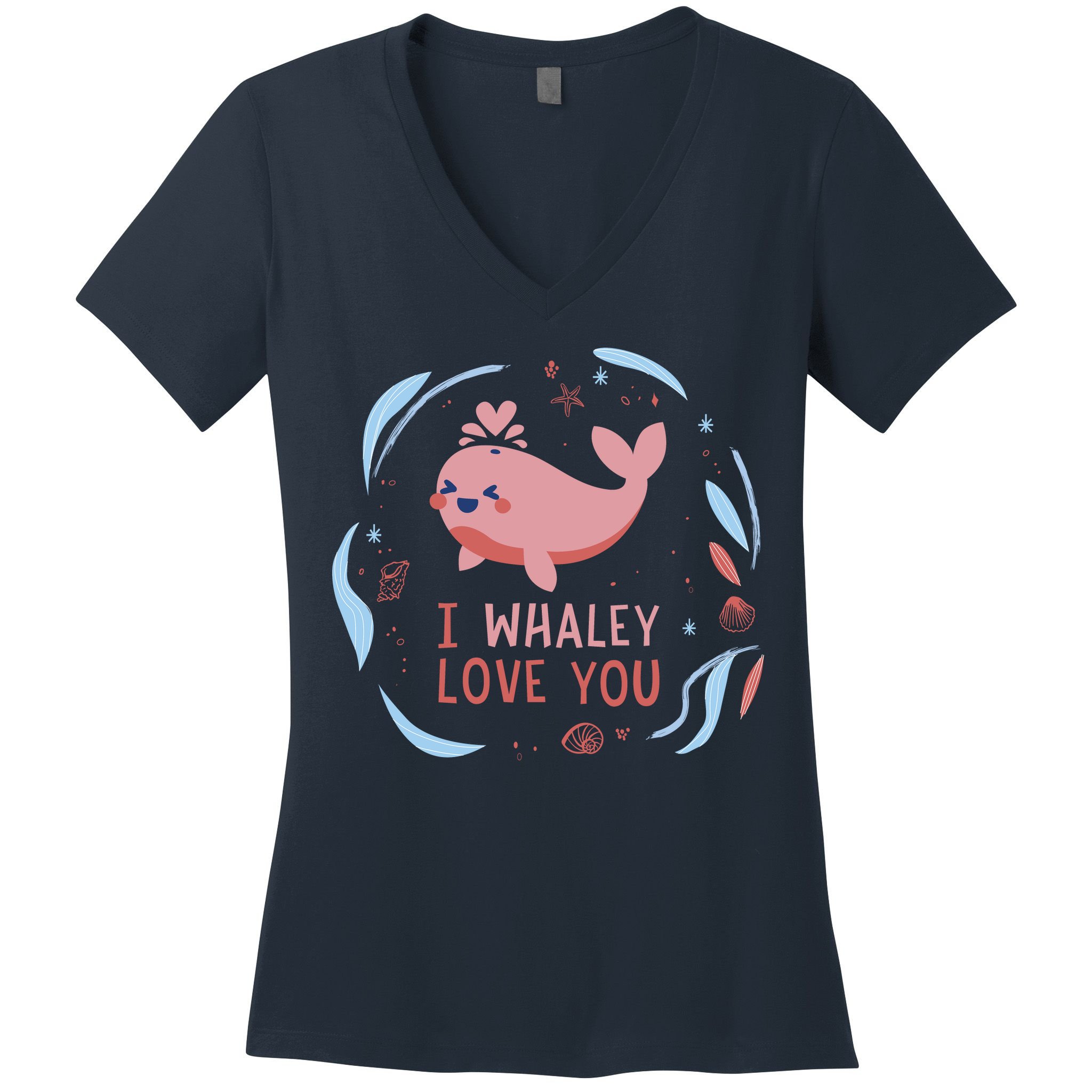 I Whaley Love You Whale Women's V-Neck T-Shirt