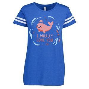 I Whaley Love You Whale Enza Ladies Jersey Football T-Shirt