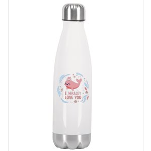 I Whaley Love You Whale Stainless Steel Insulated Water Bottle