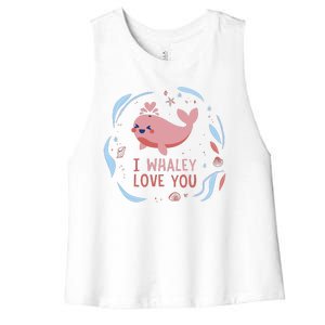 I Whaley Love You Whale Women's Racerback Cropped Tank