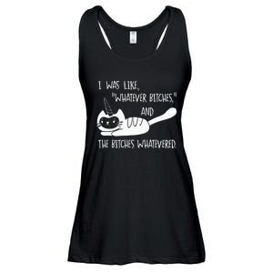 I Was Like Whatever Bitches Whatevered Cat Unicorn Ladies Essential Flowy Tank