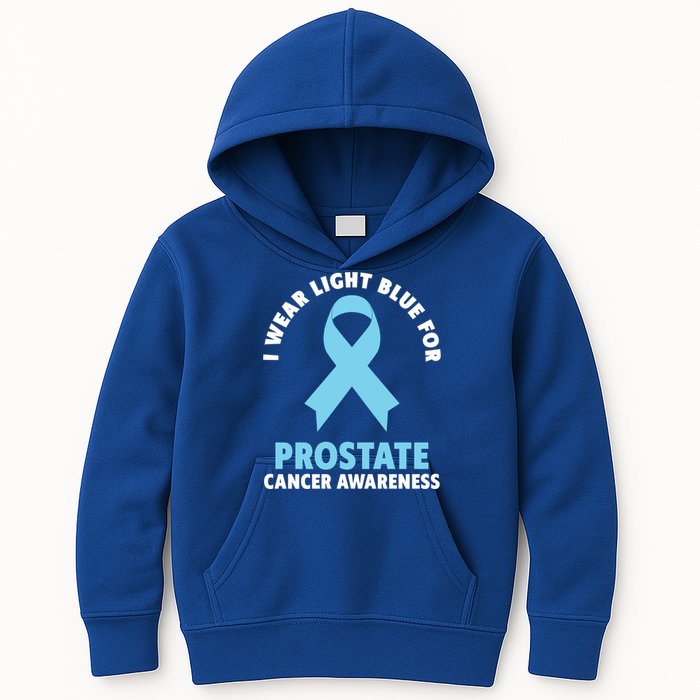 I Wear Light Blue For Prostate Cancer Awareness Gift Kids Hoodie