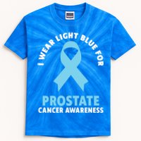 I Wear Light Blue For Prostate Cancer Awareness Gift Kids Tie-Dye T-Shirt